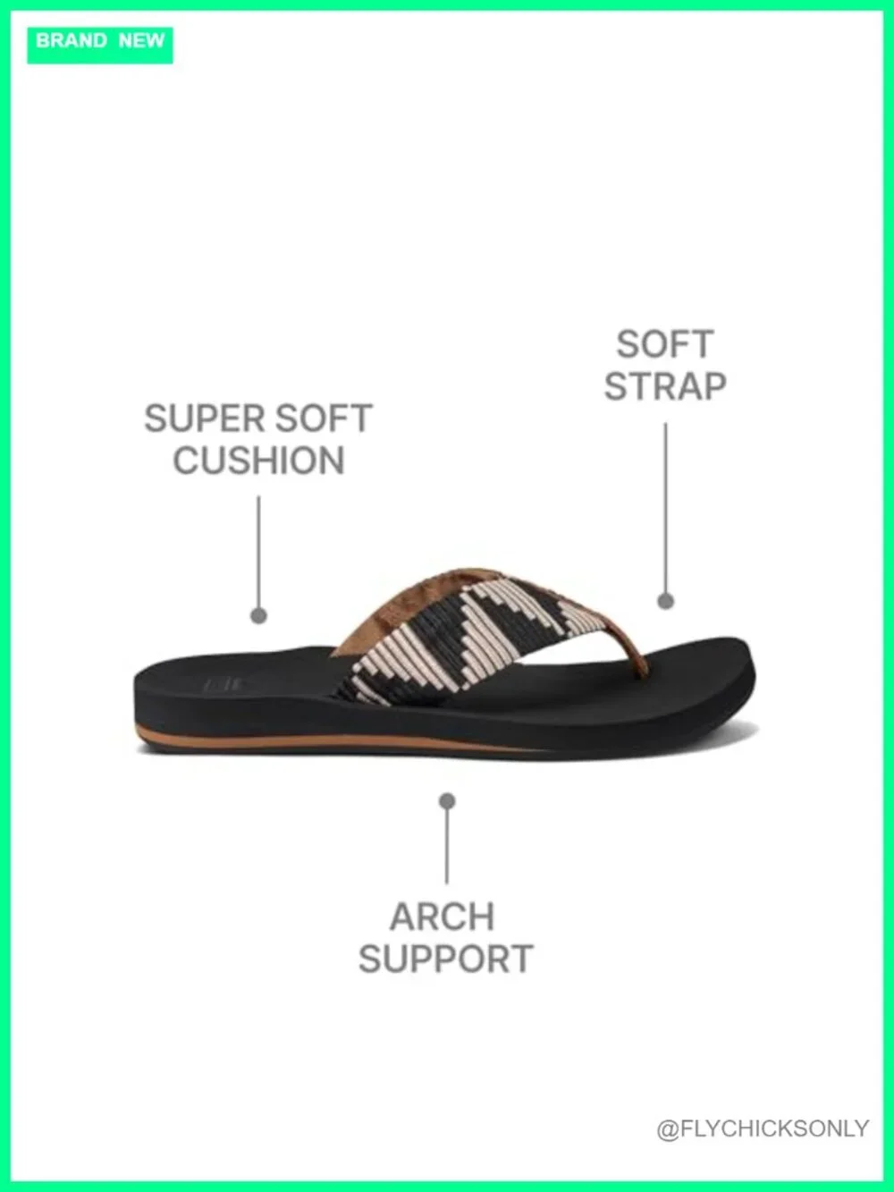 Women's Woven Flip Flop Sandals with Arch Support